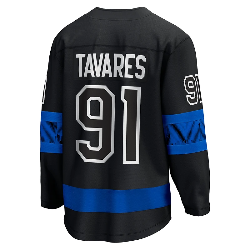 Fanatics pour hommes John Tavares noir Toronto Maple Leafs - Maillot de joueur réversible Alternate Premier Breakaway