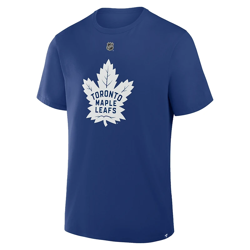 T-shirt bleu authentique avec nom et numéro Stack des Maple Leafs de Toronto pour hommes John Tavares Fanatics