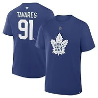 Men's Fanatics John Tavares Blue Toronto Maple Leafs Authentic Stack Name & Number T-Shirt