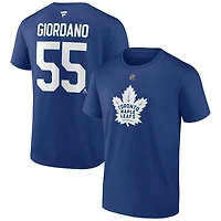 Men's Fanatics Mark Giordano Blue Toronto Maple Leafs - Authentic Stack Name & Number T-Shirt