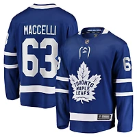 Maillot bleu Matias Maccelli Fanatics pour homme, équipe à domicile des Maple Leafs de Toronto