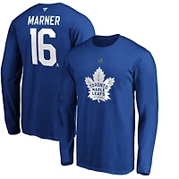 Fanatics Branded Mitchell Marner Blue Toronto Maple Leafs Authentic Stack Name & Number - T-shirt à manches longues