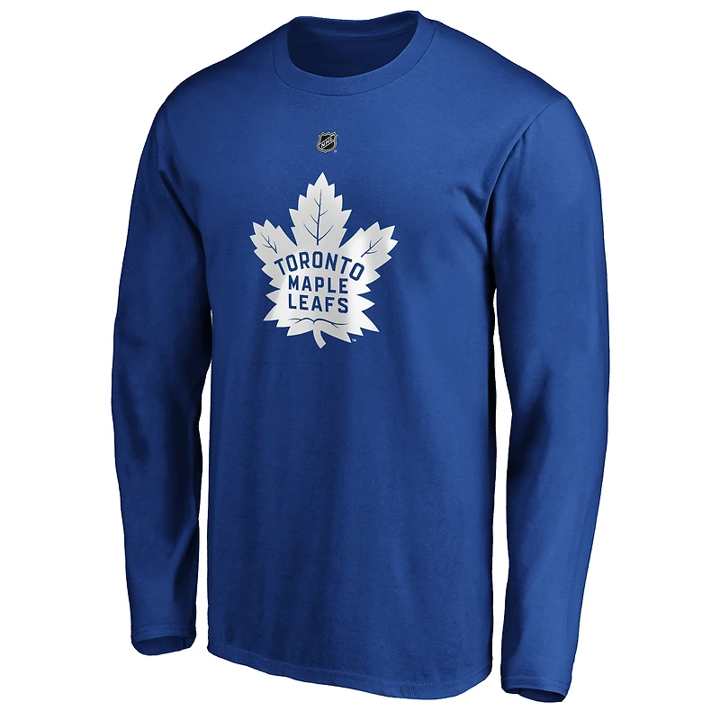 Fanatics Branded Mitchell Marner Blue Toronto Maple Leafs Authentic Stack Name & Number - T-shirt à manches longues
