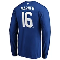 Fanatics Branded Mitchell Marner Blue Toronto Maple Leafs Authentic Stack Name & Number - T-shirt à manches longues