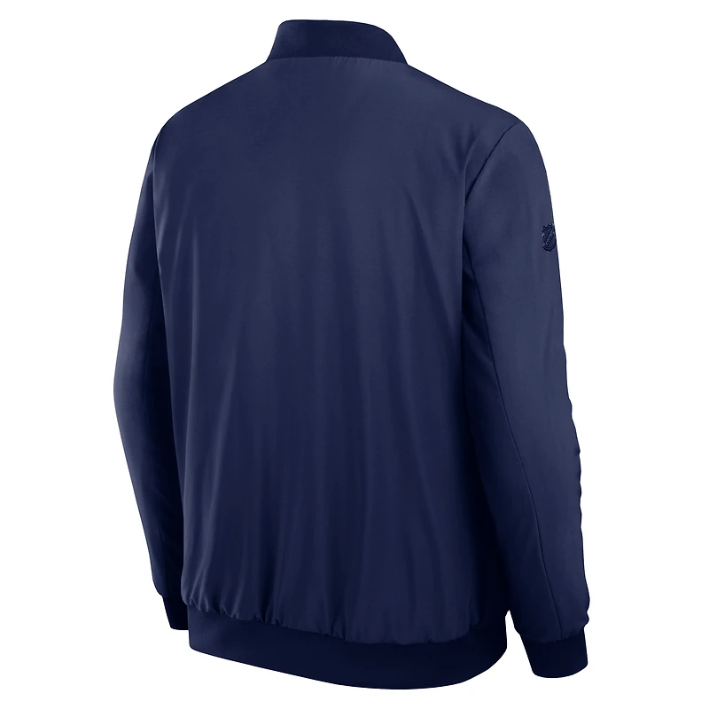 Men's Fanatics Navy Toronto Maple Leafs Authentic Pro Road Lightweight Full-Zip Bomber Jacket