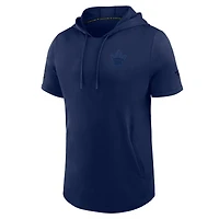 Sweat à capuche manches courtes Fanatics bleu marine pour homme des Maple Leafs de Toronto Authentic Pro Road