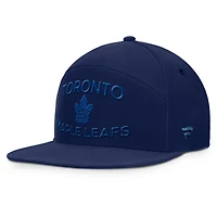 Casquette Snapback authentique Pro Road Fanatics bleu marine pour homme des Maple Leafs de Toronto