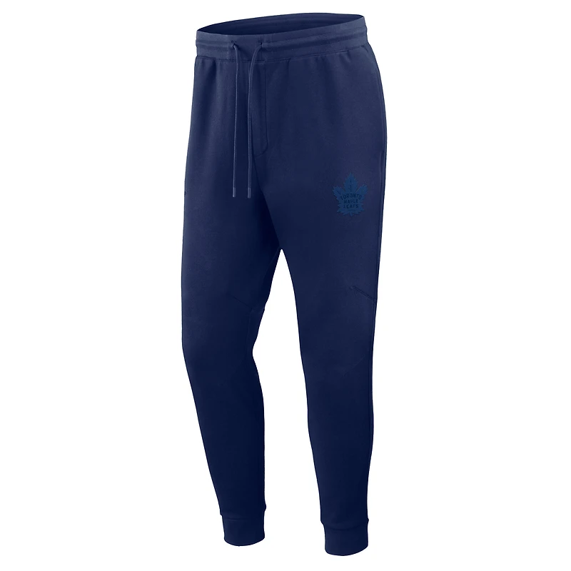 Pantalon de jogging Fanatics bleu marine pour homme, Authentic Pro Road Tri-Blend, Maple Leafs Toronto