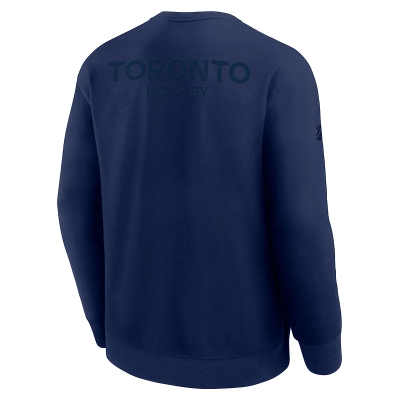 Men's Fanatics Navy Toronto Maple Leafs Authentic Pro Road Tri-Blend Sweatshirt