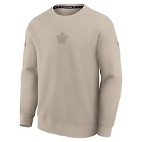 Men's Fanatics Tan Toronto Maple Leafs Authentic Pro Road Tri-Blend Sweatshirt