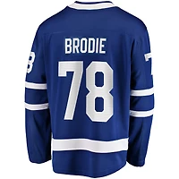 Maillot de joueur échappé à domicile Fanatics TJ Brodie bleu des Maple Leafs Toronto pour hommes