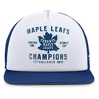 Men's Fanatics White/Blue Toronto Maple Leafs Decades Collection Foam Front Snapback Hat