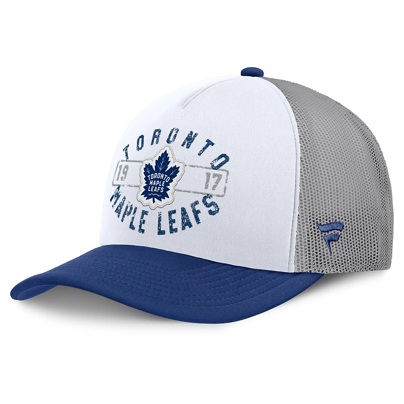 Men's Fanatics White/Blue Toronto Maple Leafs Division A-Frame Adjustable Hat