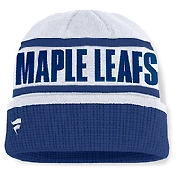 Bonnet en tricot à revers Switchback blanc/bleu Fanatics pour homme des Maple Leafs de Toronto