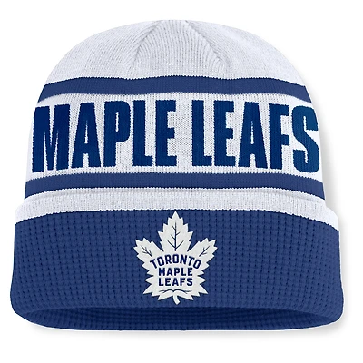 Men's Fanatics White/Blue Toronto Maple Leafs Switchback Cuffed Knit Hat
