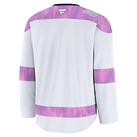 Men's Fanatics White Toronto Maple Leafs 2024 Hockey Fights Cancer Practice Jersey