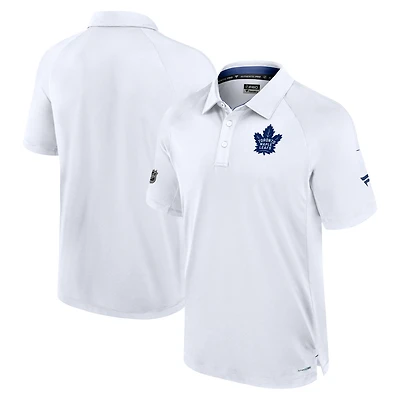 Polo raglan authentique Pro Rink blanc Fanatics pour homme des Maple Leafs de Toronto