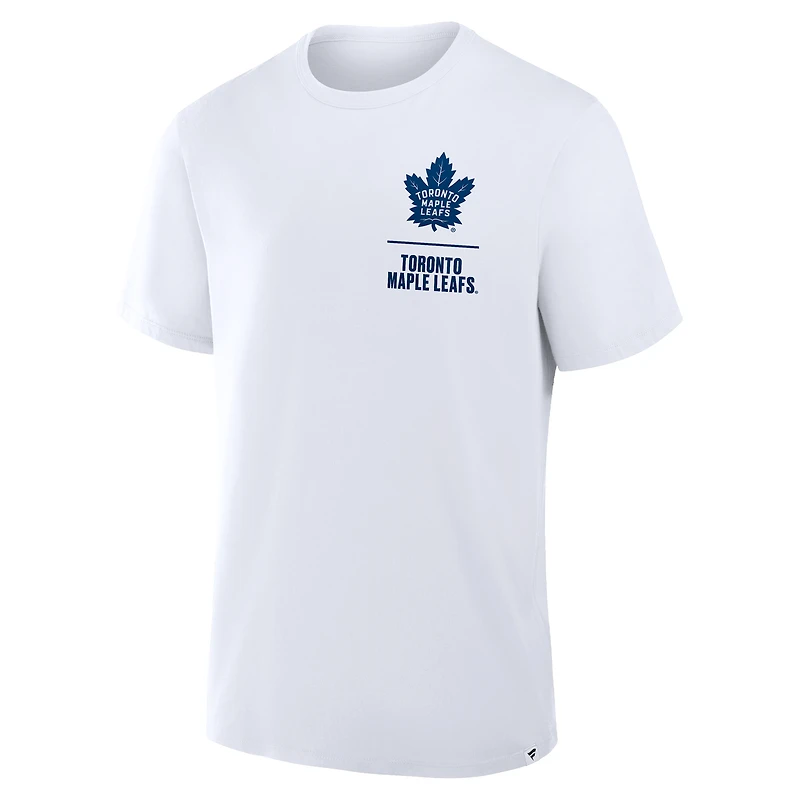 T-shirt Fanatics blanc Toronto Maple Leafs Crash The Net Legacy pour homme