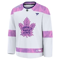 Maillot d'entraînement blanc Fanatics pour hommes des Maple Leafs de Toronto la lutte contre le cancer