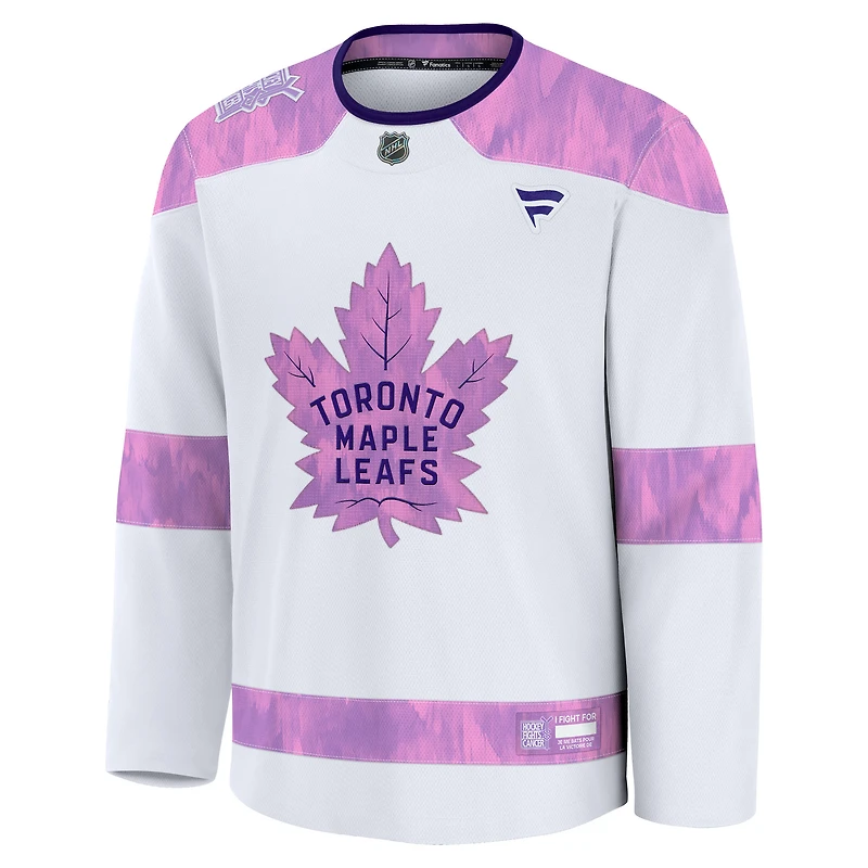 Men's Fanatics White Toronto Maple Leafs Hockey Fights Cancer Survivor Practice Jersey