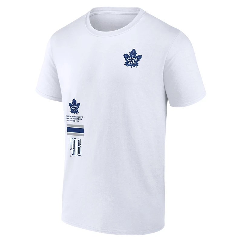 T-shirt blanc fanatiques des Maple Leafs de Toronto pour hommes représentent