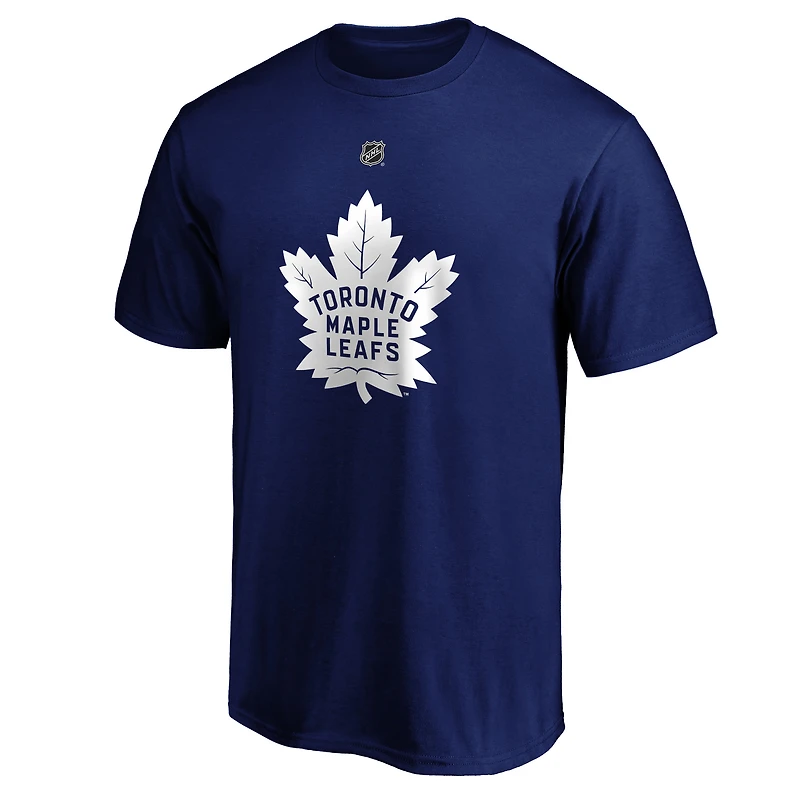 Fanatics pour hommes de marque William Nylander bleu Toronto Maple Leafs Logo Authentic Stack Name and Number - T-shirt