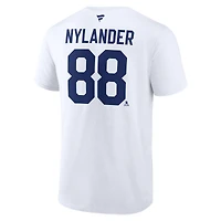 T-shirt Fanatics William Nylander bleu marine pour homme, authentique, avec nom et numéro Stack des Maple Leafs de Toronto
