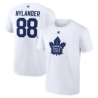 T-shirt Fanatics William Nylander bleu marine pour homme, authentique, avec nom et numéro Stack des Maple Leafs de Toronto