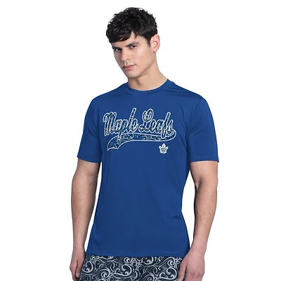 T-shirt rashguard G-III Sports by Carl Banks bleu Toronto Maple Leafs Wave pour homme