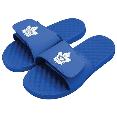 Islide Blue Toronto Maple Leafs Primary Logo pour hommes - Sandales à enfiler