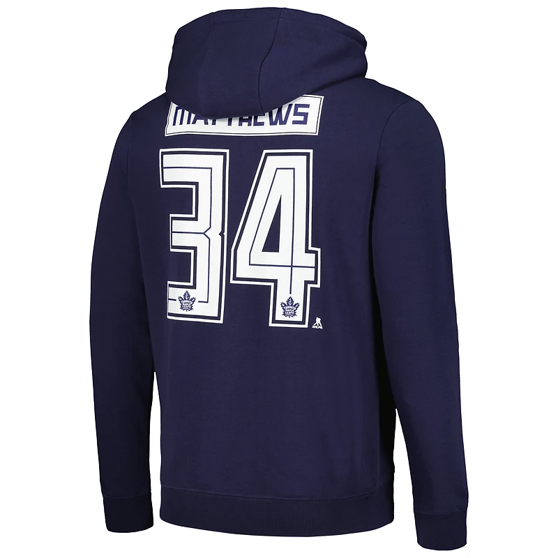 Sweat à capuche avec nom et numéro de podium des Maple Leafs Toronto Auston Matthews Levelwear pour hommes