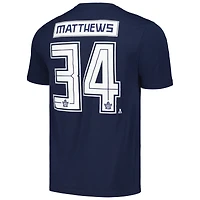 T-shirt avec nom et numéro de joueur Levelwear Auston Matthews bleu marine des Maple Leafs Toronto pour hommes Richmond