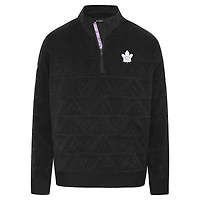 Veste à fermeture éclair quart de Levelwear Camden noire des Maple Leafs Toronto pour homme