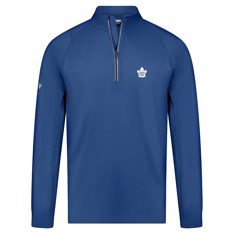 Men's Levelwear Blue Toronto Maple Leafs Theory Insignia Core Raglan Quarter-Zip Pullover Top