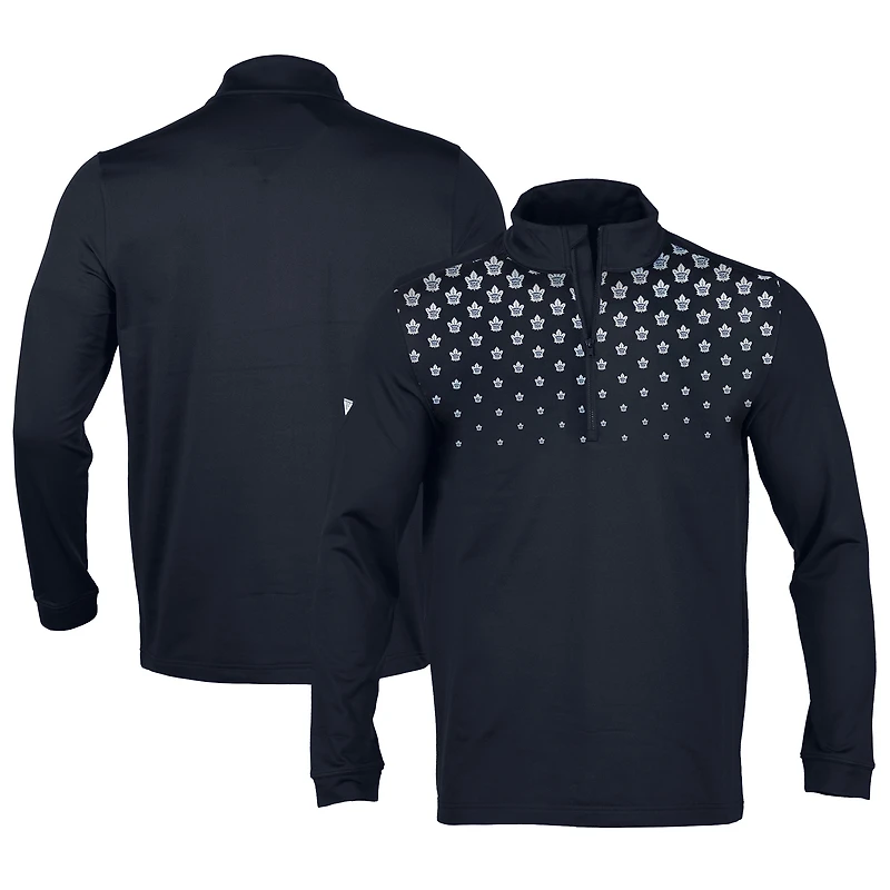 Men's Levelwear Navy Toronto Maple Leafs NHL x PGA - Calibre Quarter-Zip Pullover Top