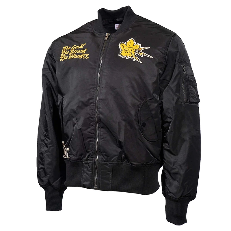 Men's Mitchell & Ness Black Toronto Maple Leafs Eye Of The Tiger Full-Zip Bomber Jacket