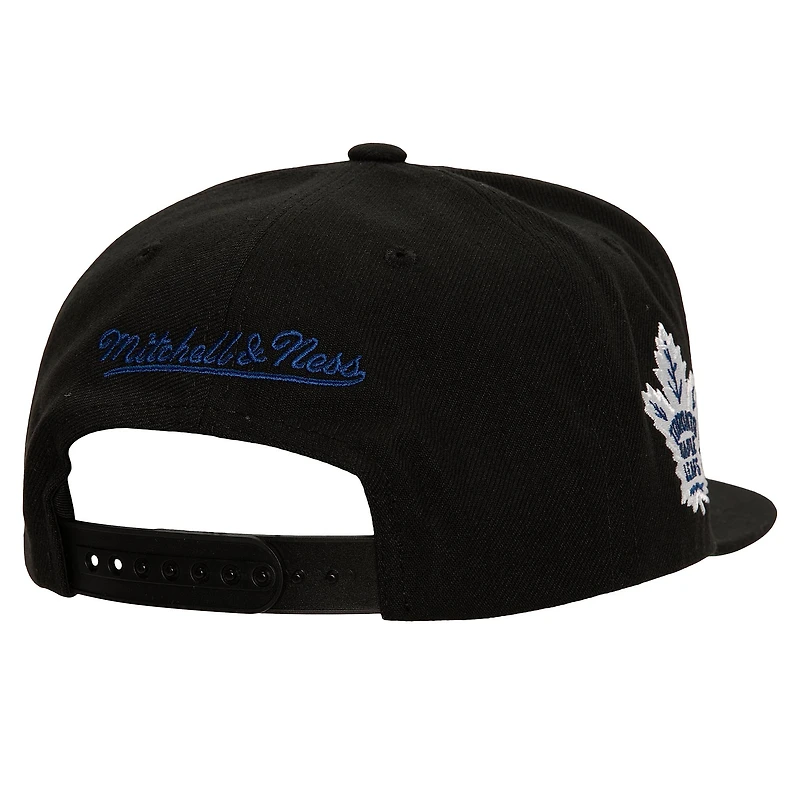 Casquette Snapback noire à blocs de couleurs Mitchell & Ness pour hommes des Maple Leafs de Toronto
