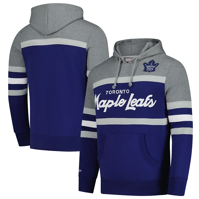 Men's Mitchell & Ness Blue Toronto Maple Leafs Headcoach Pullover Hoodie