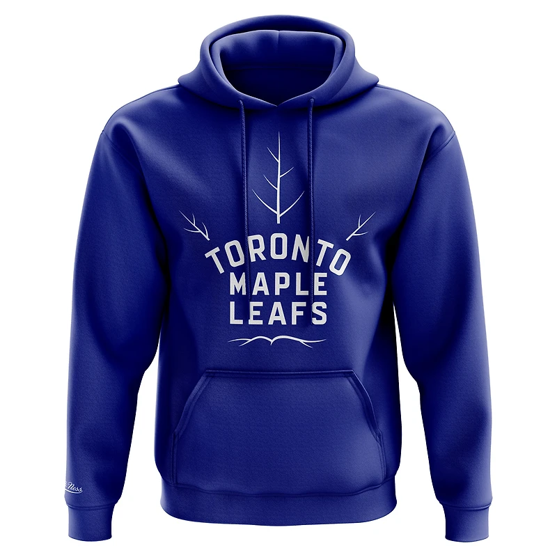 Men's Mitchell & Ness Blue Toronto Maple Leafs Negative Space Pullover Hoodie