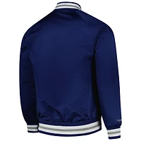 Veste à boutons-pression en satin bleu raglan Mitchell & Ness pour homme des Maple Leafs de Toronto