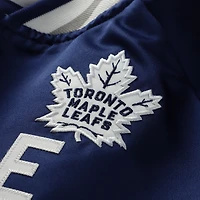 Veste à boutons-pression en satin bleu raglan Mitchell & Ness pour homme des Maple Leafs de Toronto