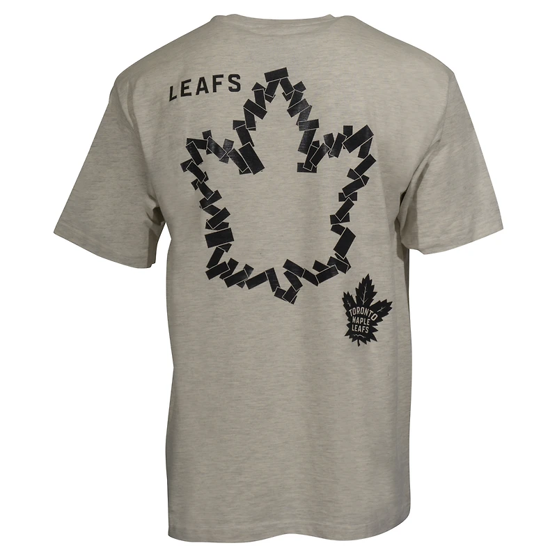 Men's Mitchell & Ness Cream Toronto Maple Leafs Black Tape T-Shirt