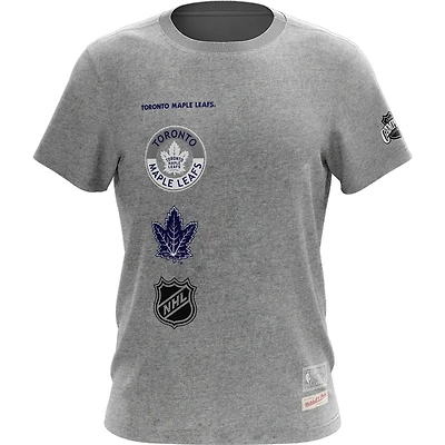 T-shirt de la collection City des Maple Leafs Toronto Mitchell & Ness pour homme, gris chiné