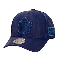 Casquette ajustable Mitchell & Ness bleu marine pour homme, motif Pro-Crown, motif Downtown Snow Wash des Maple Leafs de Toronto