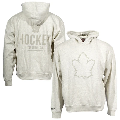 Men's Mitchell & Ness Oatmeal Toronto Maple Leafs Hockey Nights Oversized Pullover Hoodie