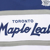 Chandail à capuchon d'entraîneur-chef des Maple Leafs de Toronto blanc/bleu Mitchell & Ness pour hommes