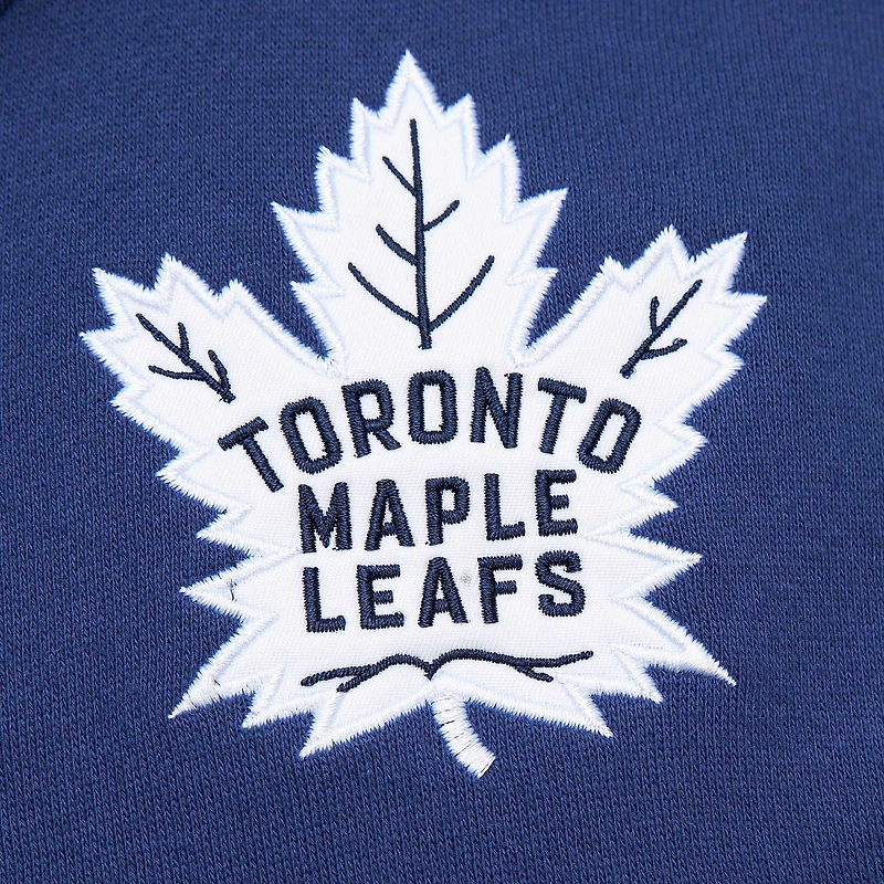 Men's Mitchell & Ness White/Blue Toronto Maple Leafs Head Coach Pullover Hoodie
