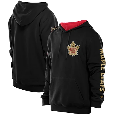 Men's New Era Black Toronto Maple Leafs Canada Day Pullover Hoodie