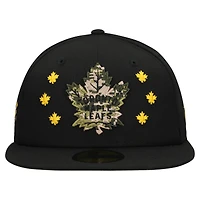 Men's New Era  Black Toronto Maple Leafs Military Appreciation Digital Camo Stars 59FIFTY Fitted Hat
