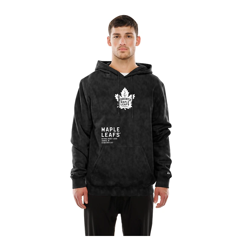 Sweat à capuche noir délavé minéral des Maple Leafs de Toronto New Era pour homme